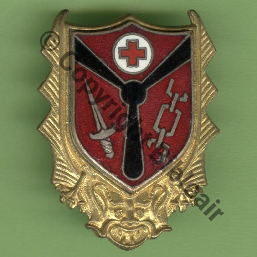 NH  GFHI Grpe Formation Helico Indo avec Inst AIR  Interarmees JAMAIS CREE Repris par GH2 ALAT en AFN  COURTOIS 2Anneaux Guilloche irreg Src.Y.GENTY 24Eur(x2) 